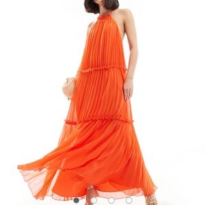 ASOS Orange Backless Maxi Dress